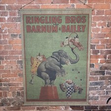 Vintage Style Circus Wall Hanging - Large Rustic Wall Feature - Canvas Art