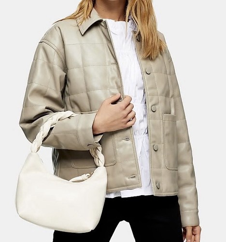 Topshop faux leather boxy