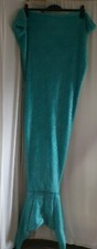 Mermaid Tail Teal Blue and Silver Blanket (Av5-10)