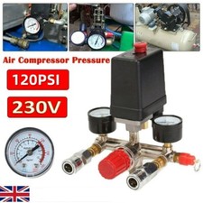 Air Compressor Pressure Control Switch Valve & Gauges Replacement Parts 20A 230V