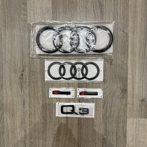 Audi gloss black badge - audi, set