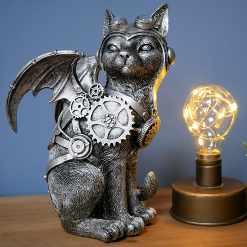 Steampunk cat home ornament - cat,