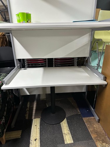 White grey computer desk - white/grey, with