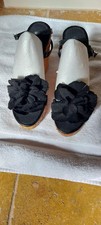 black wedge sandals size 4.