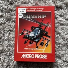Gun Ship Commodore 64/128k Micropose Helicopter Simulator Disc Rare