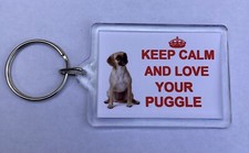 Puggle Dog Keyring Keep Calm