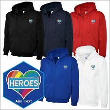 Embroidered RAINBOW HEART Health Care Staff Classic Full Zip Hooded Sweatshirt
