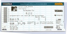 Muse Ticket 2009 - The Resistance Tour - Hamburg Color Line Arena  Konzert Karte