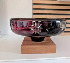 Dentist Spittoon Rinse Bowl Sink cranberry glass Vintage 