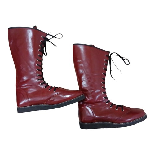 Pro wrestling boots - wrestling, burgundy