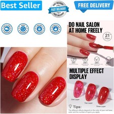 Glitter Gel Polish - Ruby Red