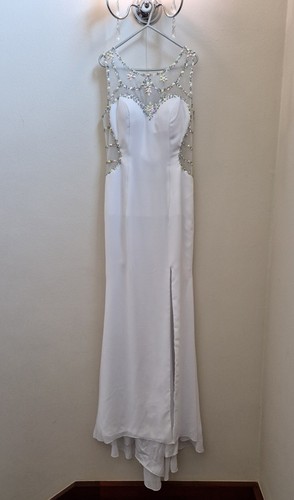 White illusion wedding - illusion, dress
