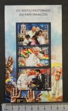 Central Africa 2015 pope francis religion children horatio cartes flags m/sheet