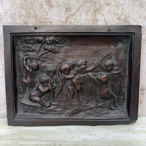 Antique bronze copper relief - bronze,