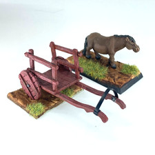 Travellers Cart & Horses - Suitable For D&D - Painted Metal Unbranded C7275
