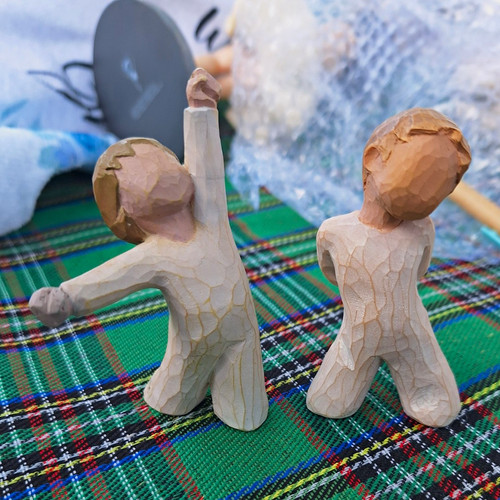 Willow tree set carved - tree,