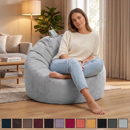 Faux suede bean bags - suede,
