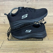 Skechers Shoes Women’s Size UK 6 Lite Weight Black Mesh Walking Gym Trainers