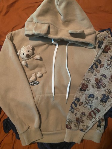 Patchwork teddy bear - teddy, hoodie