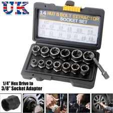 Easily Remove Locking Wheel Nuts with Twist Socket Extractor Tool Set 14PCS