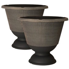 2pc plastic round brown - plastic,