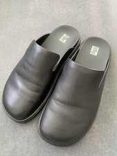 Fitflop Gen FF Women’s Black Leather Clogs Sliders Slippers Sz 6 VGC