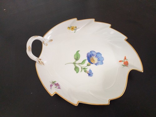 Porcelain meissen leaf bowl - porcelain,