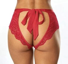 Ann Summers - Unwrap Me - CROTCHLESS BRIEFS -  Medium-12-14 -. - Red RRP £16