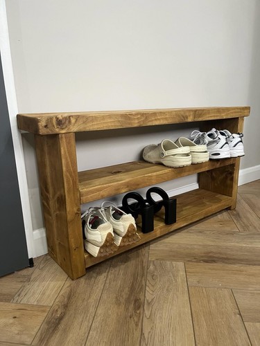 Rustic wooden shoe - , rack