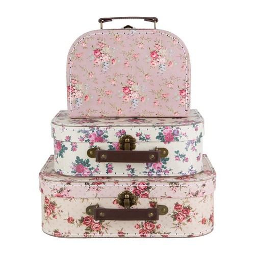 Vintage rose suitcases set - rose,