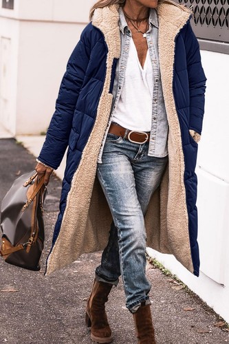 Ladies long coats fleece - fleece, fur