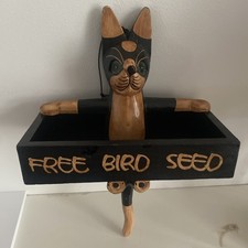 Folk Art Cat Carved strong