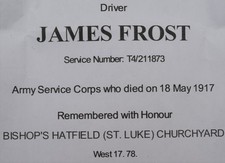 WW1 Medals ~ James Frost ~