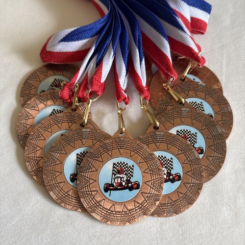 Karting medals r w b - 10, r/w/b