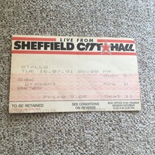 Kraftwerk ticket Sheffield City Hall 16/07/91 #W11