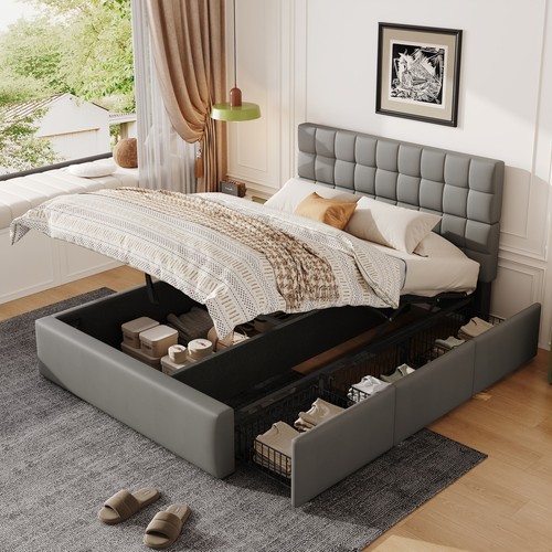 Double upholstered bed 4ft6 - 4ft6, w/