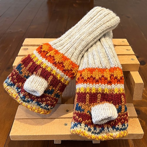 Fair isle cream fingerless - fair,