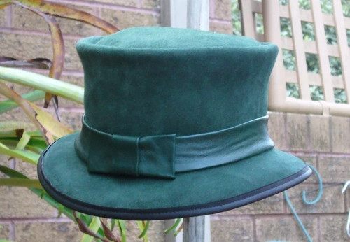 Suede leather 1920s cloche - suede,