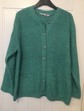 Poppy Ladies Green Acrylic Knitted Cardigan Size 14