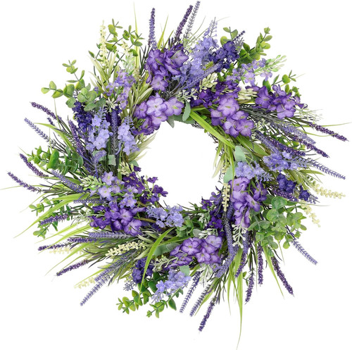 Artificial lavender wreath - artificial,