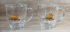 Vintage Burger King 'whopper addict' Drinking Glass Mugs X2