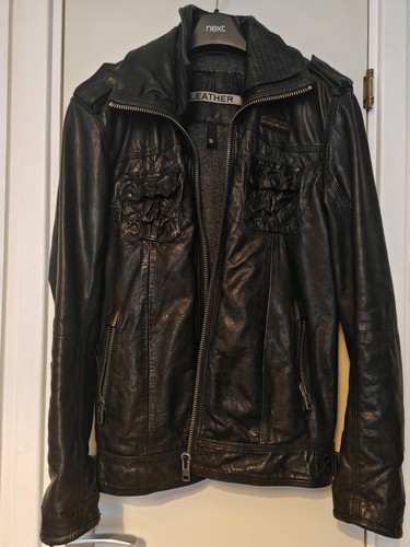 Superdry leather jacket mens - superdry,