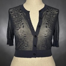 NWT - Pointelle Lace Button