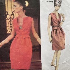Vtg 60's Dress Vogue  Sewing