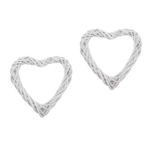 Wicker heart wreath white - heart,