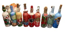 Hand painted Christmas Bottles