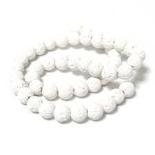 White Lava Rock Beads Plain