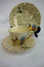 Empire Crinoline Lady China Trio - Cup Saucer & Side Plate – Good Cond