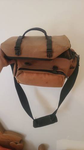Brown canvas padded camera - brown,