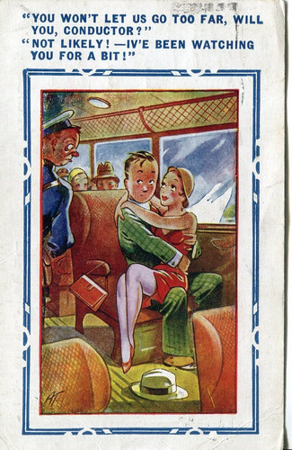 Bus conductor courting couple